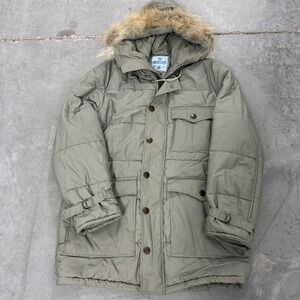 Zero King Arctic Fleece Parka Mens 44L Lambswool filling Faux Fur Hood Vintage